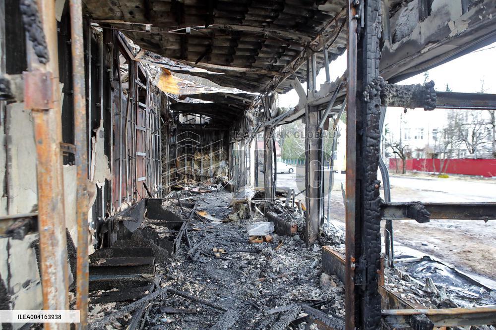 Shahed fragments hit furniture factory in Kyiv region