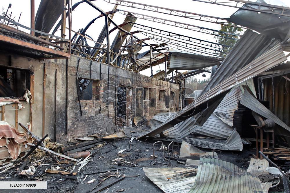 Shahed fragments hit furniture factory in Kyiv region