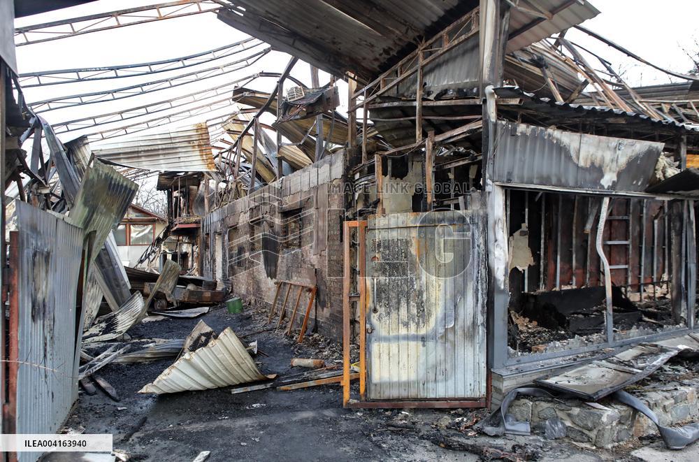 Shahed fragments hit furniture factory in Kyiv region