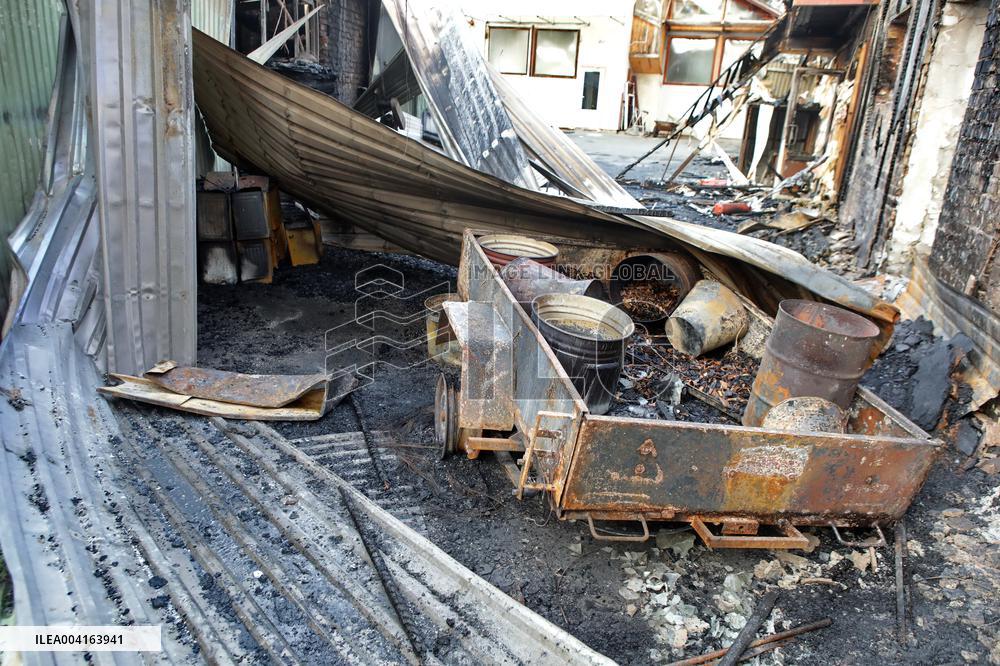 Shahed fragments hit furniture factory in Kyiv region