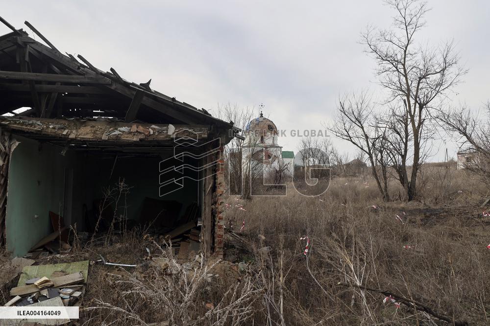 Aftermath of Russian occupation in Mala Komyshuvakha village of Kharkiv region