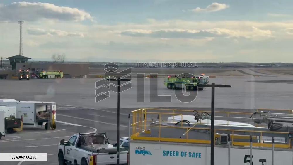 US: Firetrucks Rush to Scene After Plane Catches Fire at Denver Airport