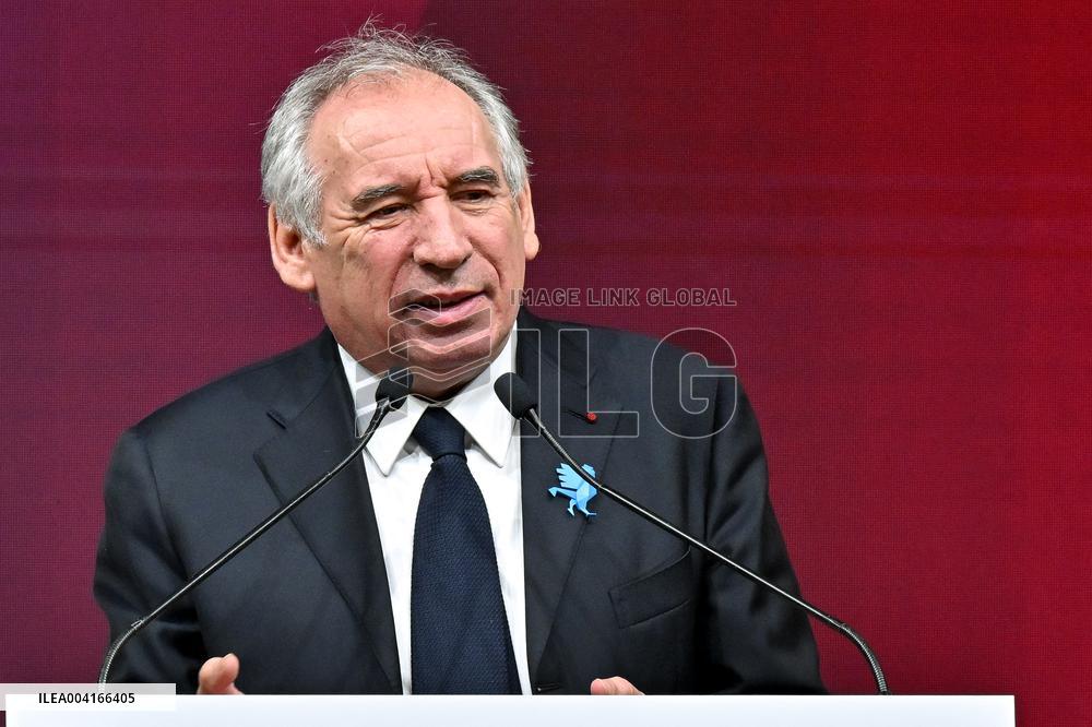 Francois Bayrou Visits Global Industrie Trade Fair - Lyon