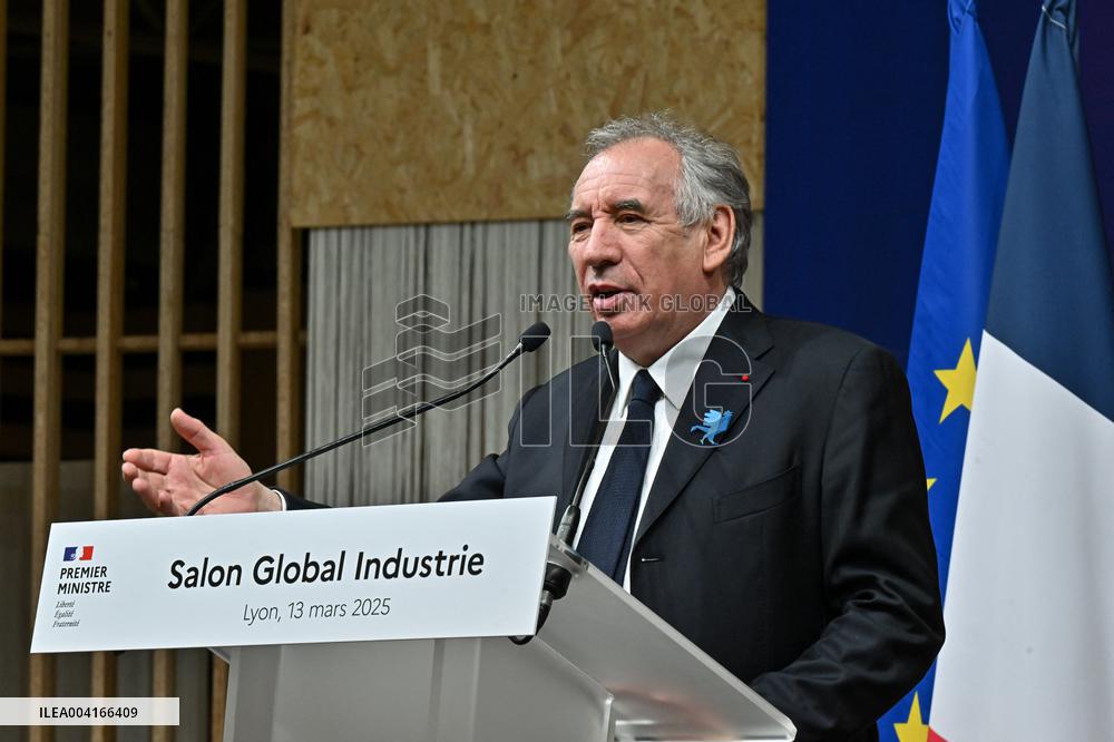 Francois Bayrou Visits Global Industrie Trade Fair - Lyon
