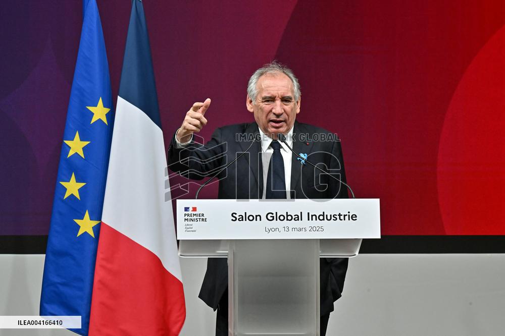 Francois Bayrou Visits Global Industrie Trade Fair - Lyon