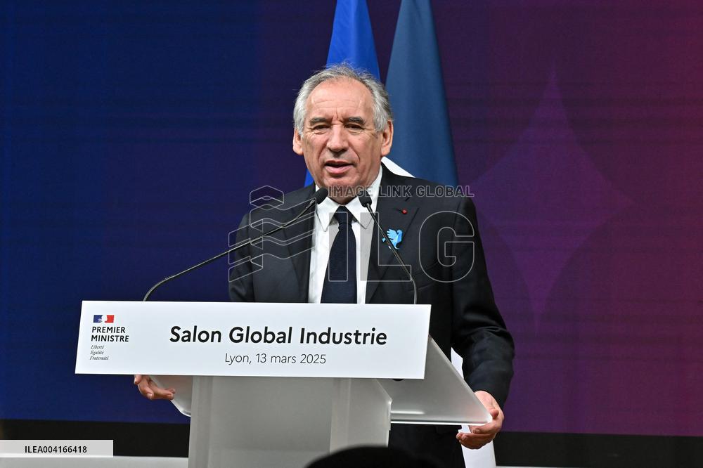 Francois Bayrou Visits Global Industrie Trade Fair - Lyon