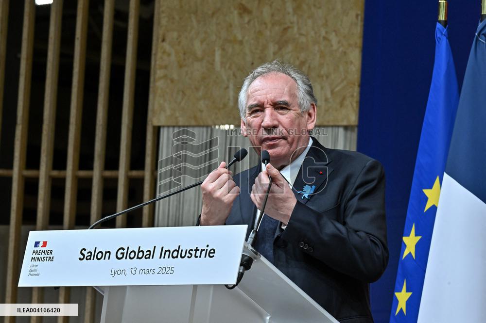 Francois Bayrou Visits Global Industrie Trade Fair - Lyon