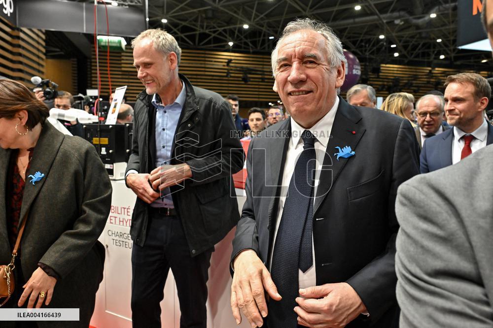Francois Bayrou Visits Global Industrie Trade Fair - Lyon