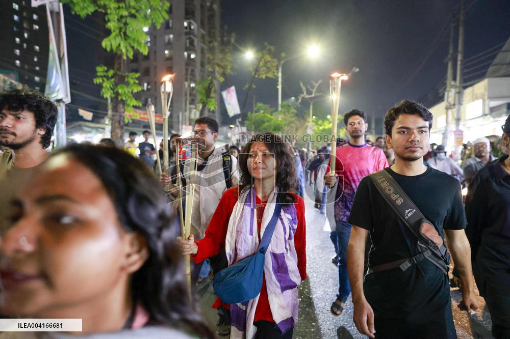 Torchlight Procession at Dhaka University - Bangladesh