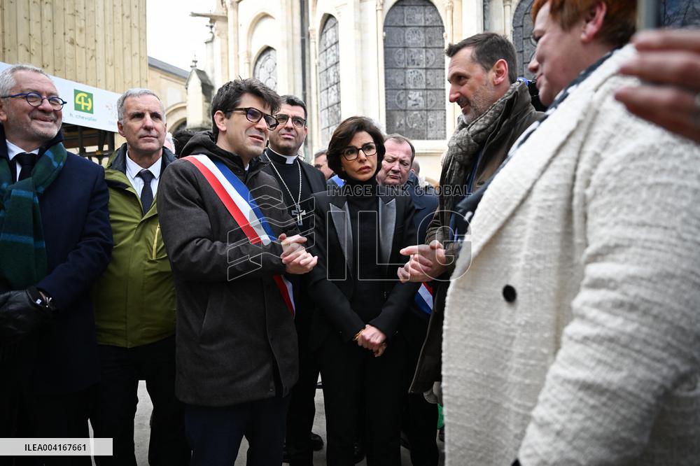 Rachida Dati Visits Saint-Denis Basilica - Saint-Denis