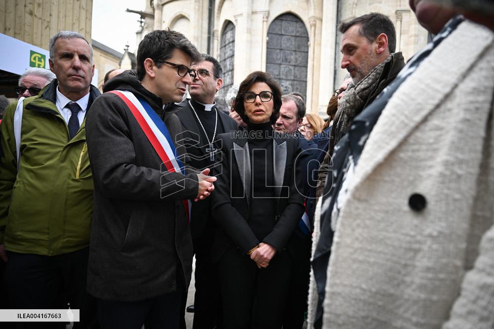 Rachida Dati Visits Saint-Denis Basilica - Saint-Denis