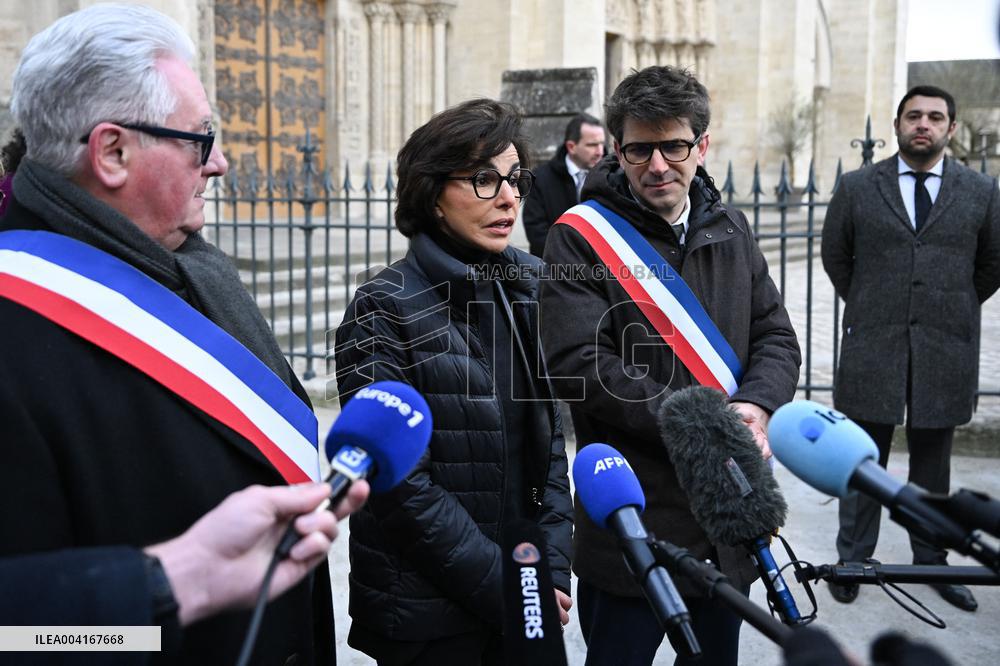 Rachida Dati Visits Saint-Denis Basilica - Saint-Denis