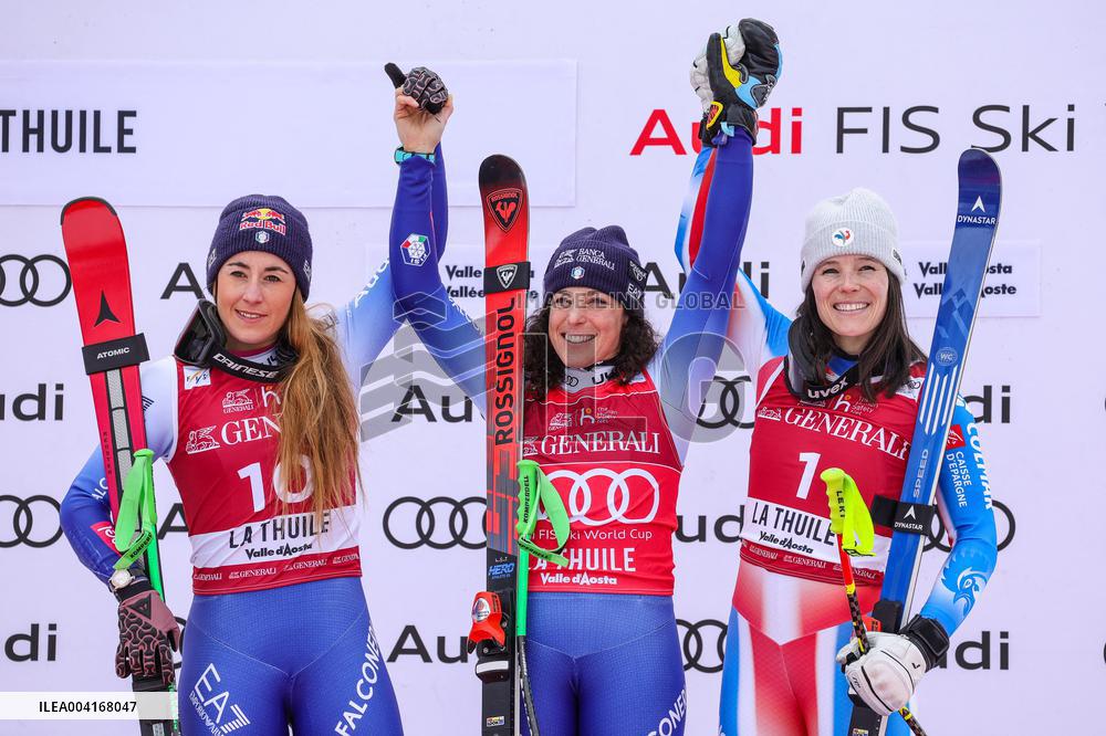 FIS Alpine Ski World Cup - Romane Miradoli Finishes 3rd - Italy