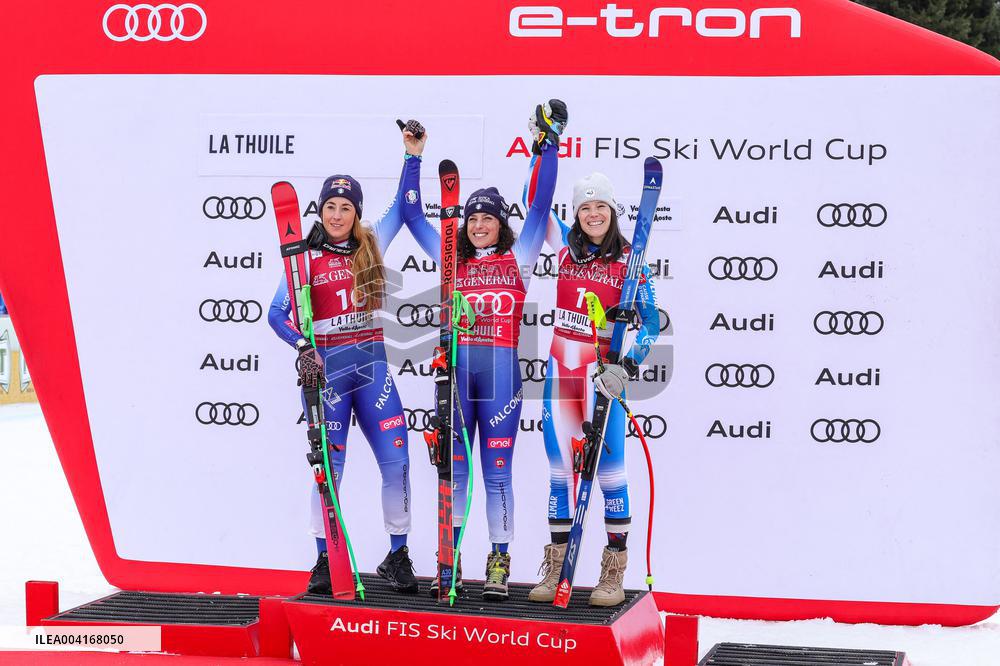 FIS Alpine Ski World Cup - Romane Miradoli Finishes 3rd - Italy