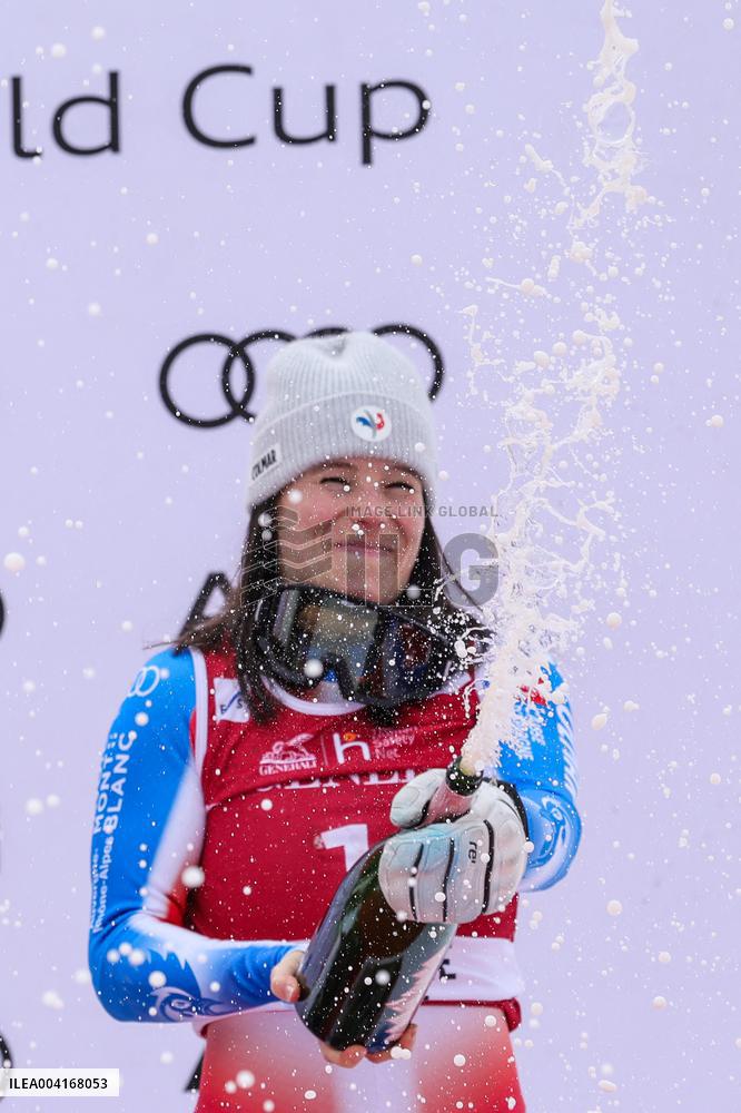 FIS Alpine Ski World Cup - Romane Miradoli Finishes 3rd - Italy