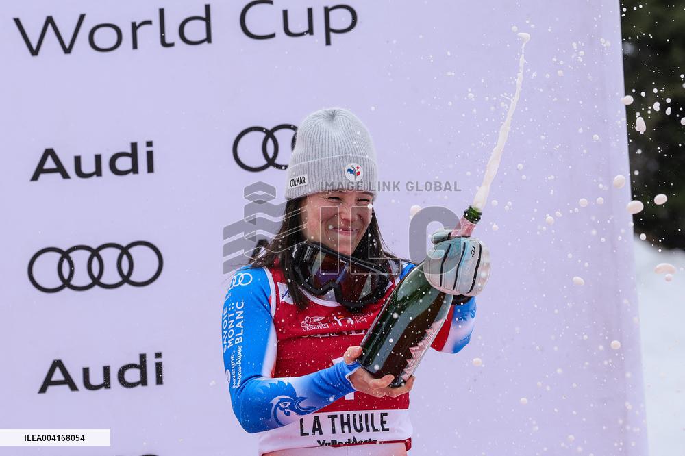 FIS Alpine Ski World Cup - Romane Miradoli Finishes 3rd - Italy