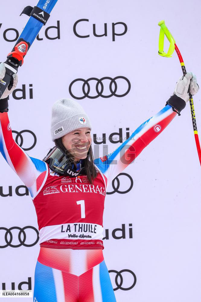 FIS Alpine Ski World Cup - Romane Miradoli Finishes 3rd - Italy