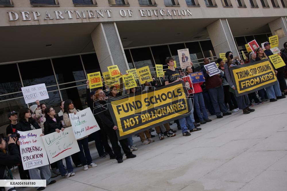 Protest Outside US Department Of Education - Washington