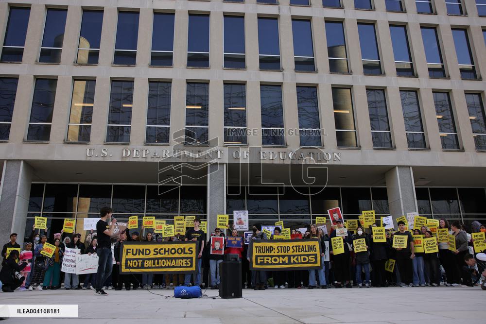 Protest Outside US Department Of Education - Washington