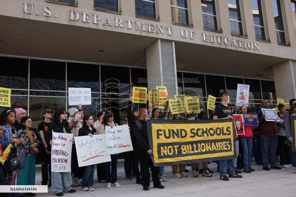 Protest Outside US Department Of Education - Washington