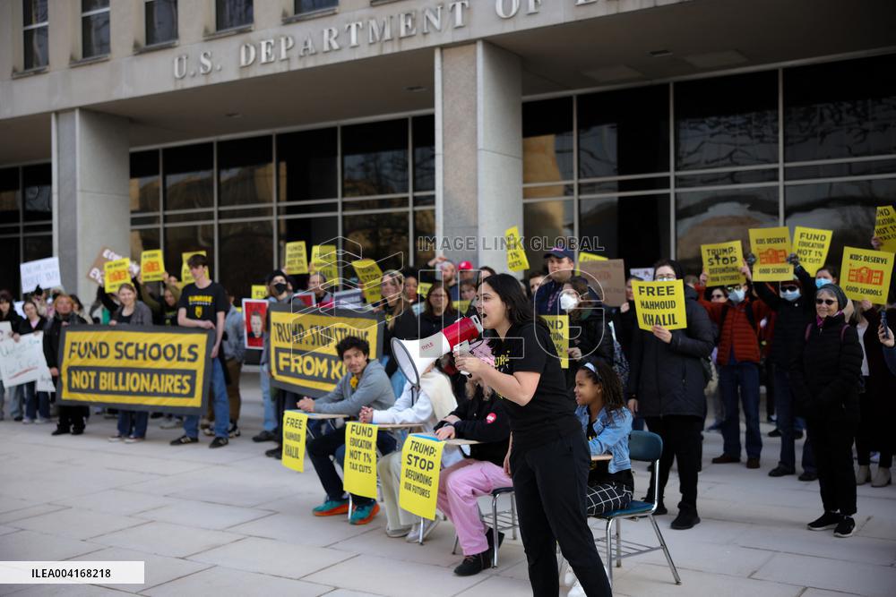 Protest Outside US Department Of Education - Washington