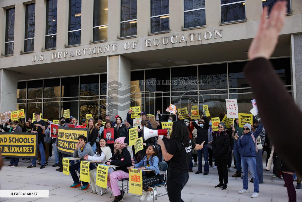 Protest Outside US Department Of Education - Washington