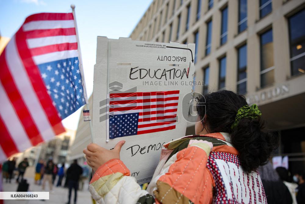 Protest Outside US Department Of Education - Washington