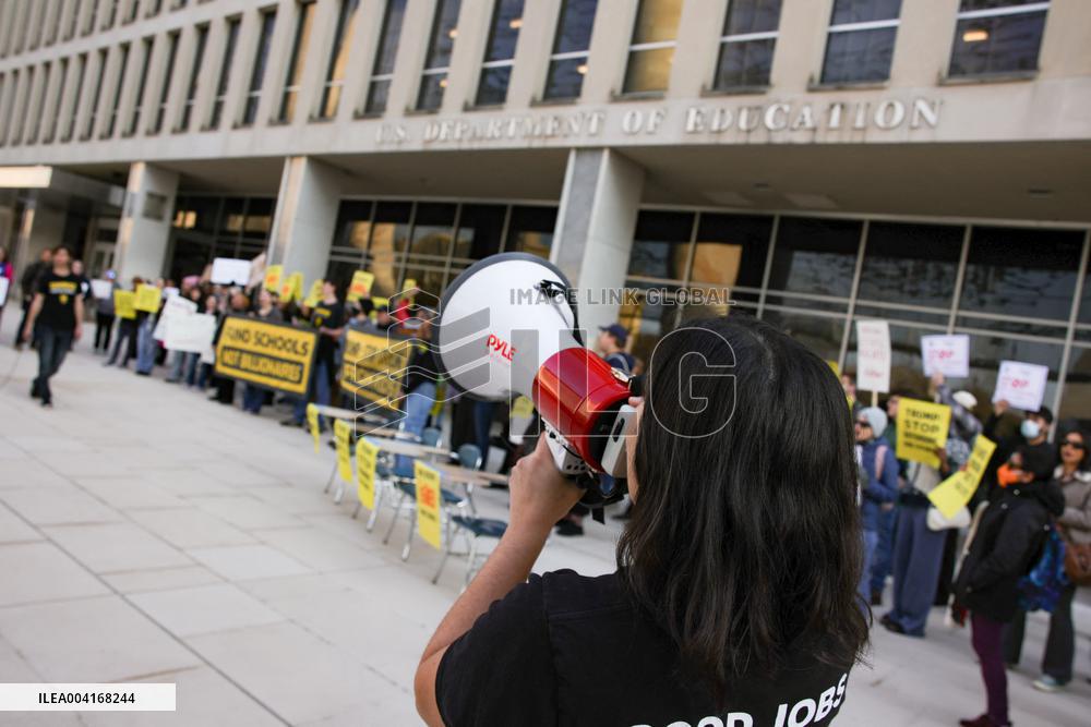 Protest Outside US Department Of Education - Washington