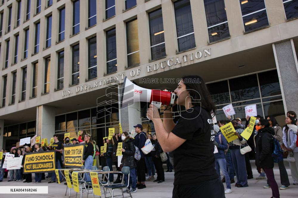 Protest Outside US Department Of Education - Washington