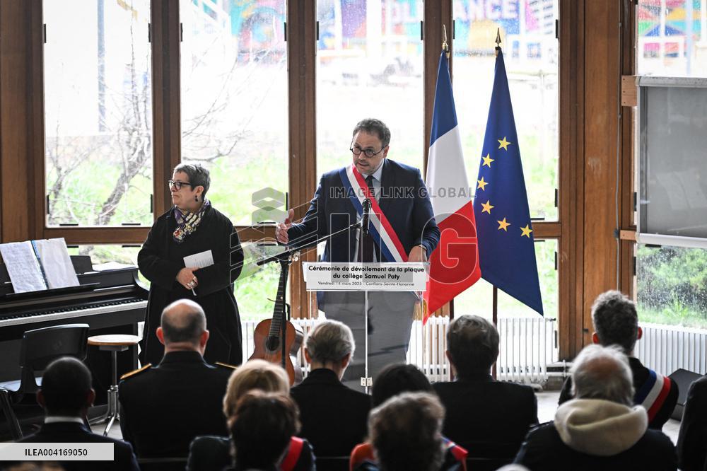 Ceremony In Honor Of Murdered Teacher Samuel Paty - France