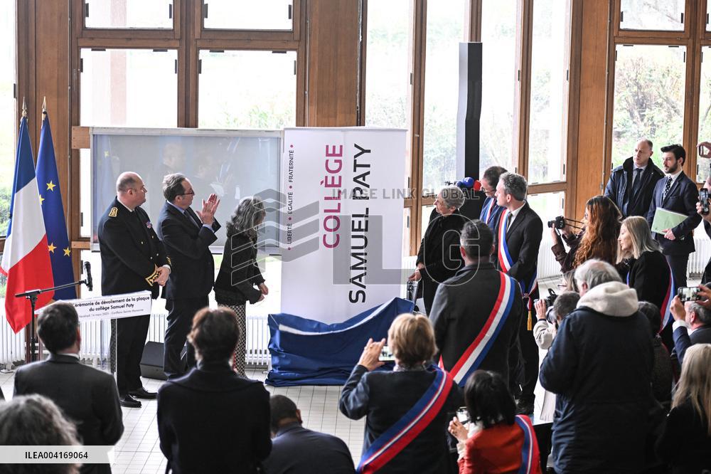 Ceremony In Honor Of Murdered Teacher Samuel Paty - France