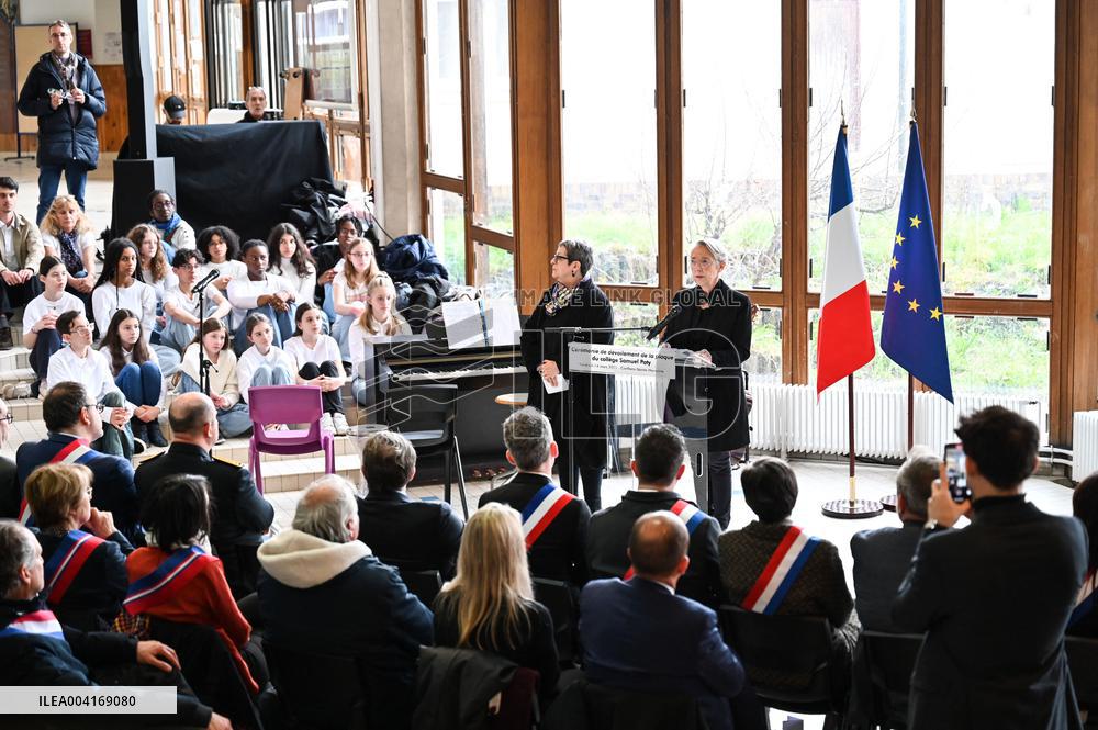 Ceremony In Honor Of Murdered Teacher Samuel Paty - France