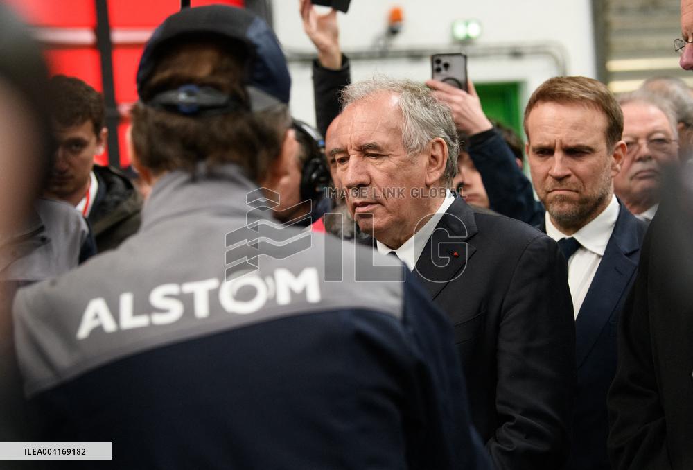 Francois Bayrou Visits Alstom Factory - France