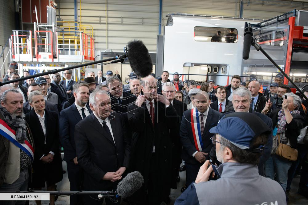 Francois Bayrou Visits Alstom Factory - France