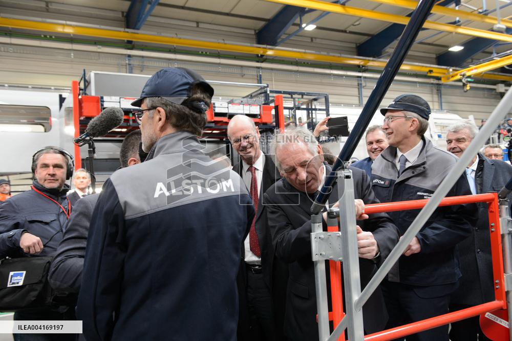Francois Bayrou Visits Alstom Factory - France