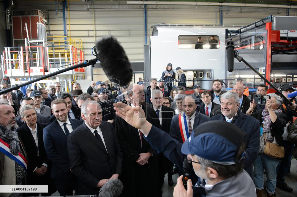 Francois Bayrou Visits Alstom Factory - France