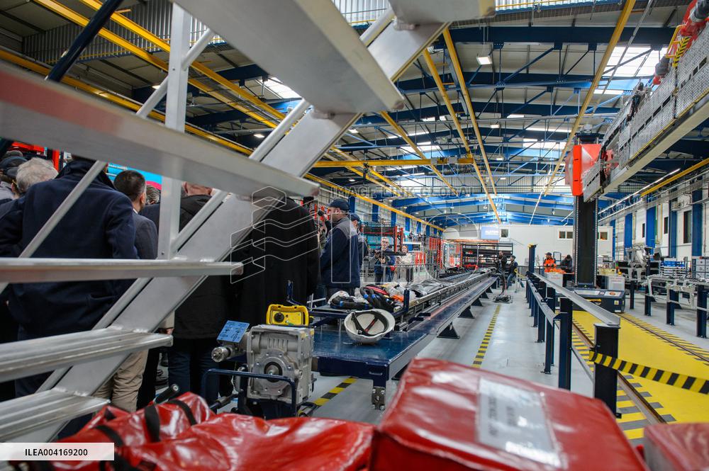 Francois Bayrou Visits Alstom Factory - France