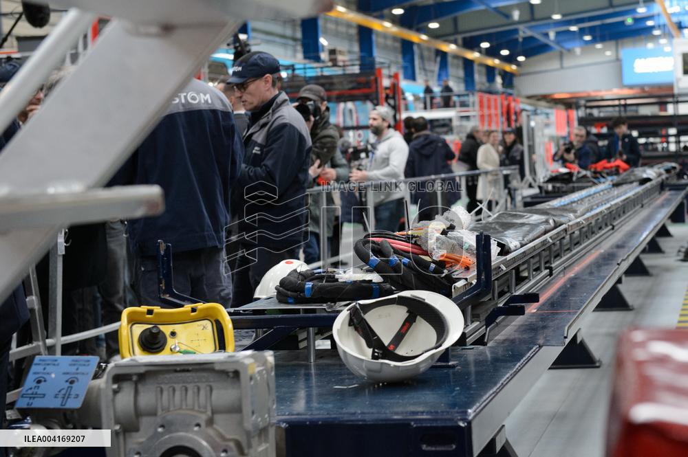 Francois Bayrou Visits Alstom Factory - France