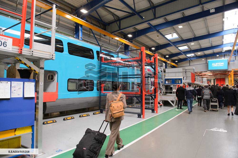 Francois Bayrou Visits Alstom Factory - France