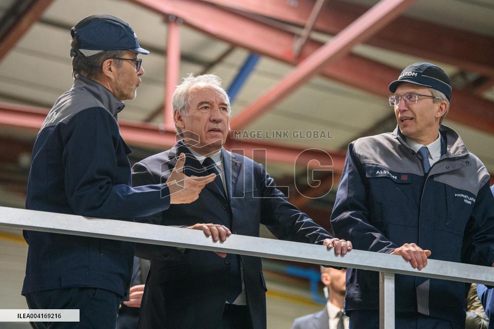 Francois Bayrou Visits Alstom Factory - France
