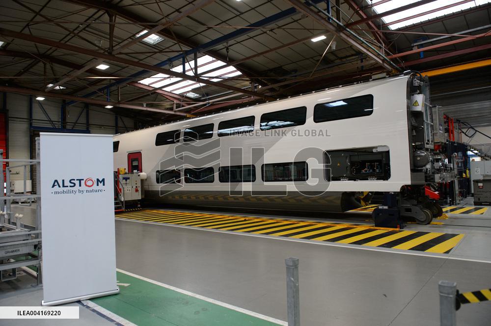 Francois Bayrou Visits Alstom Factory - France