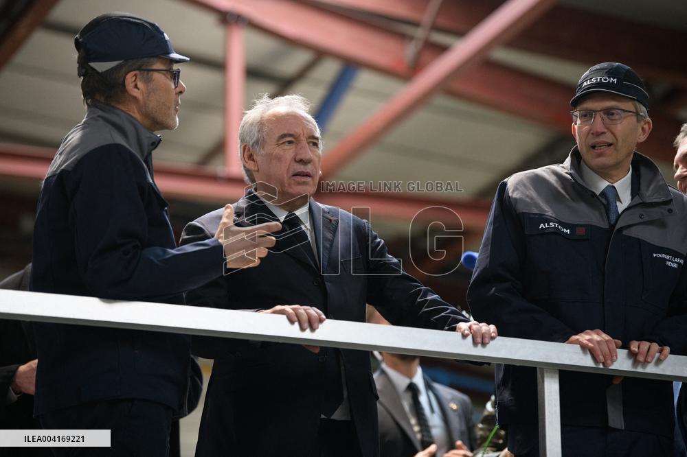 Francois Bayrou Visits Alstom Factory - France