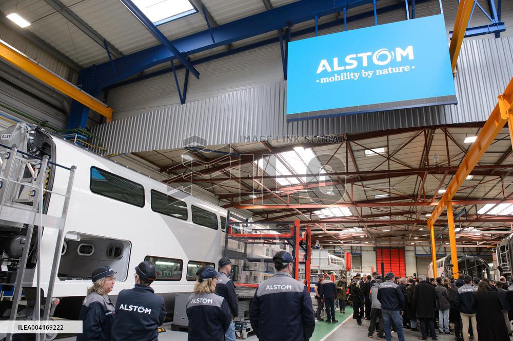 Francois Bayrou Visits Alstom Factory - France