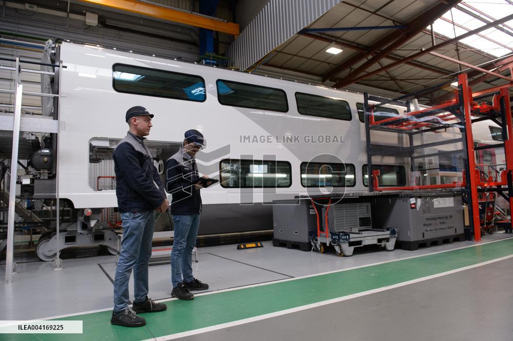 Francois Bayrou Visits Alstom Factory - France