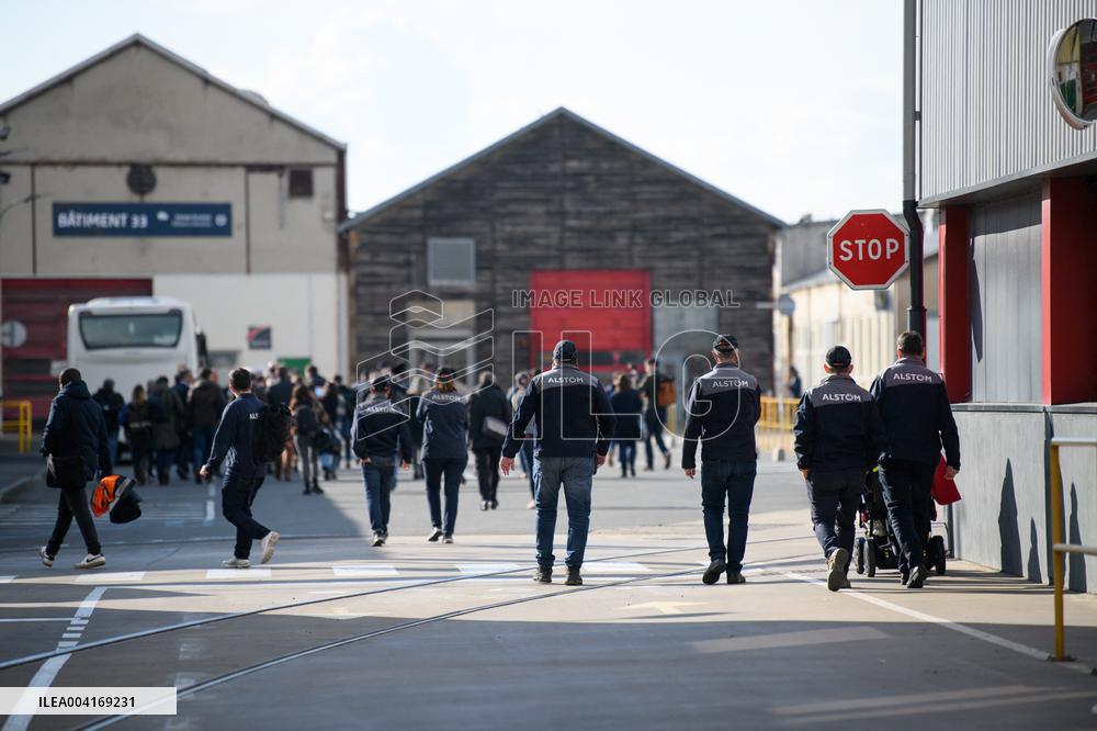 Francois Bayrou Visits Alstom Factory - France