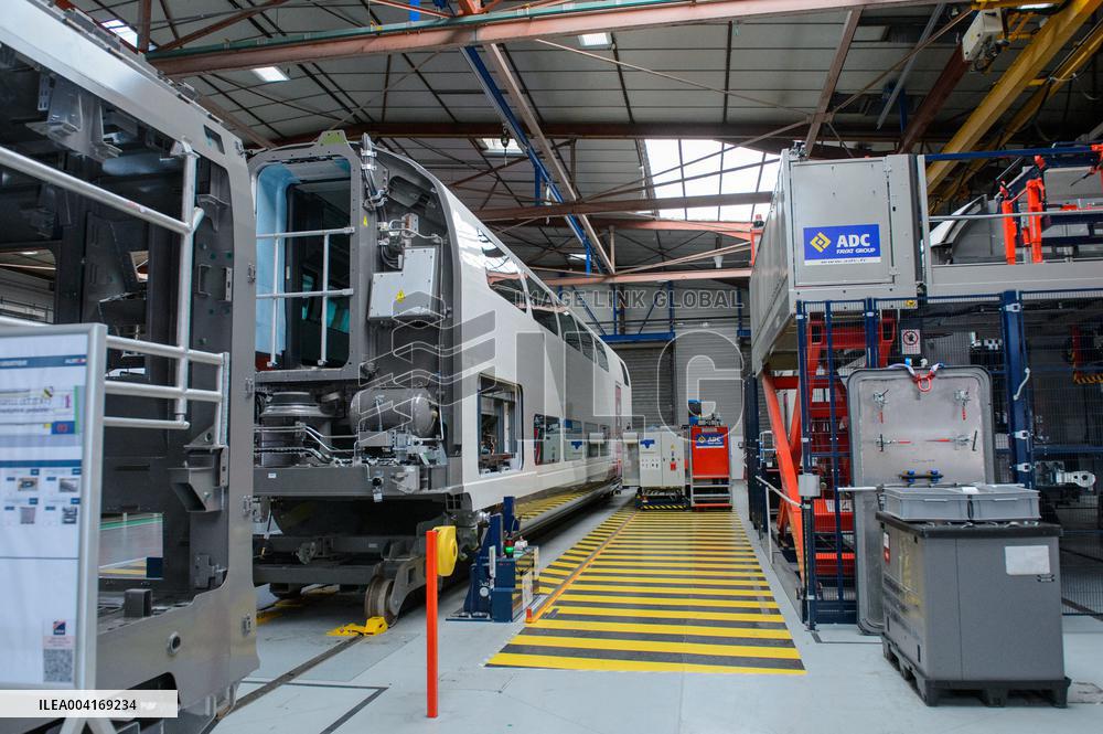 Francois Bayrou Visits Alstom Factory - France