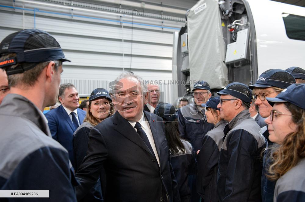 Francois Bayrou Visits Alstom Factory - France