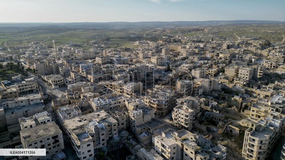 Aerial View Of Idlib City After The End Of The Syrian Civil War