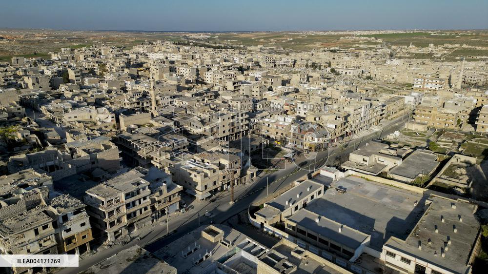 Aerial View Of Idlib City After The End Of The Syrian Civil War