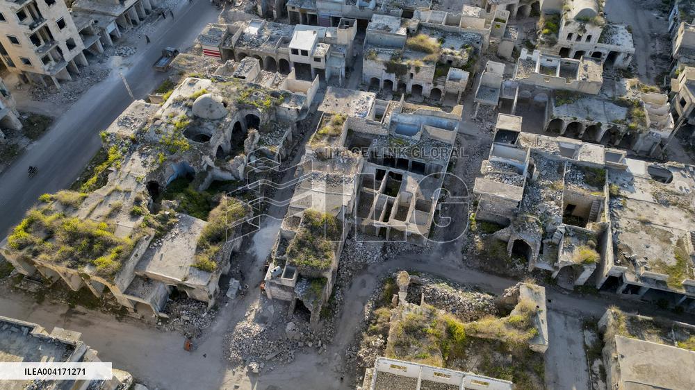 Aerial View Of Idlib City After The End Of The Syrian Civil War